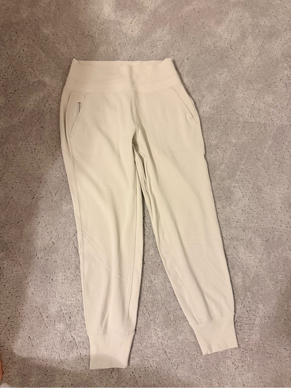 Athleta Off-White High-Waist Jogger Pants